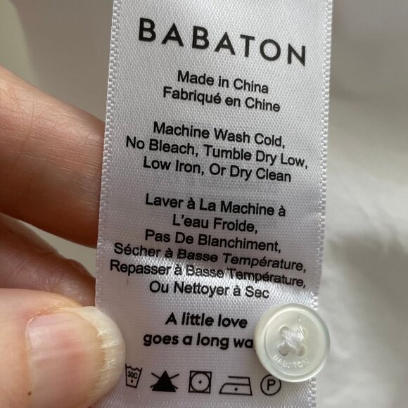 Aritzia Babaton Classic Relaxed Lg Sleeve 100% Cotton Shirt Dress White Sz S - Picture 10 of 12